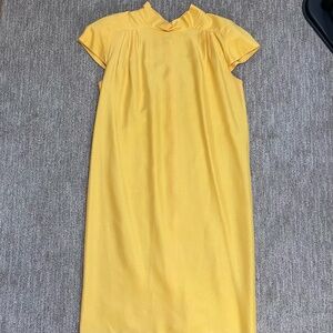 Vintage Levante 100% Silk Tulip Sleeve Dress – Yellow, Size‎ 12